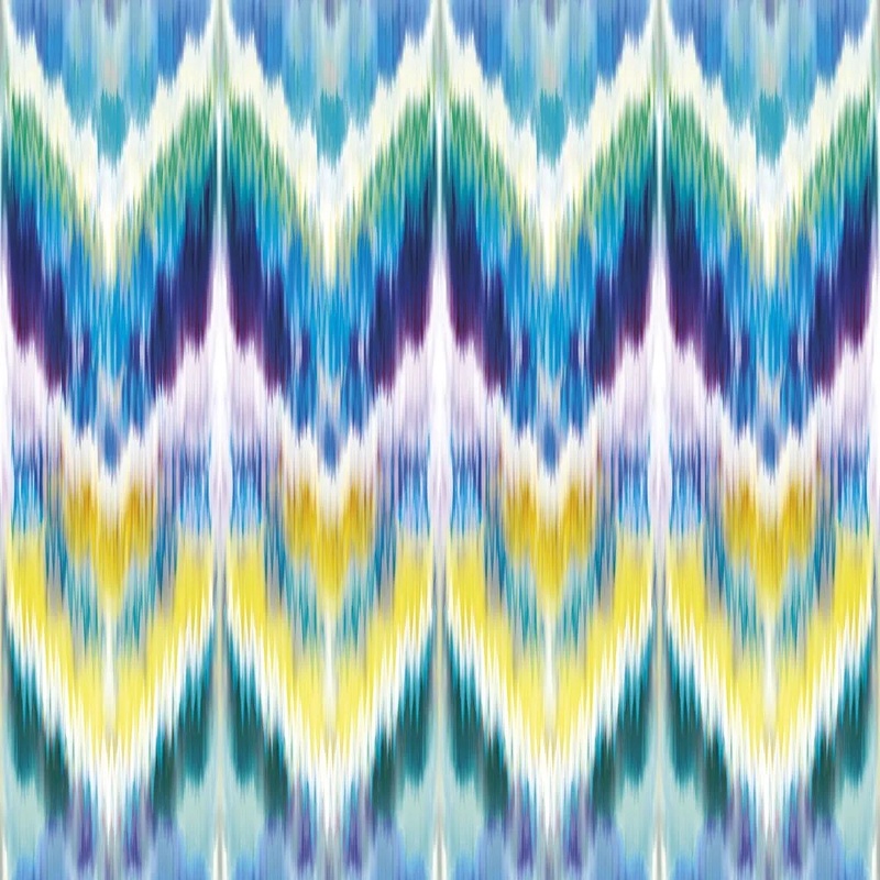 Фотообои на стену - в загородный дом, узор, желто-голубой