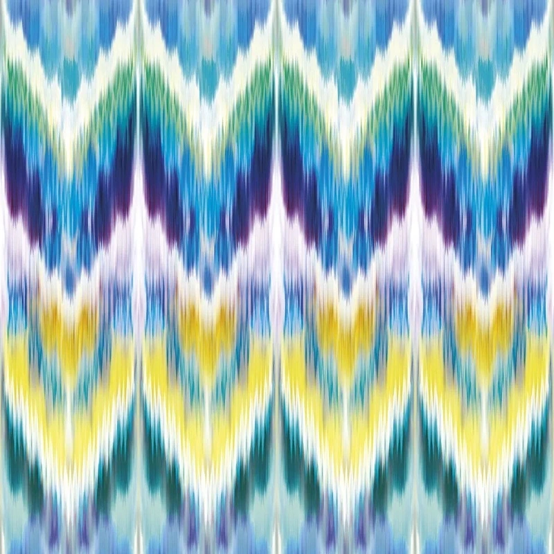 Фотообои и фрески на стену - в загородный дом, узор, желто-голубой