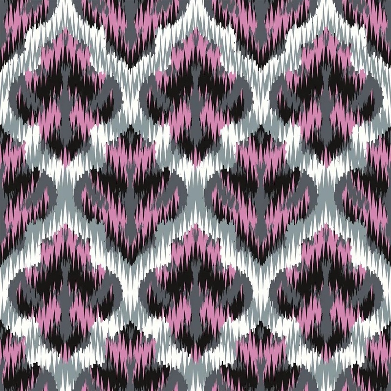 Фотообои на стену - в загородный дом, узор, серо-розовая