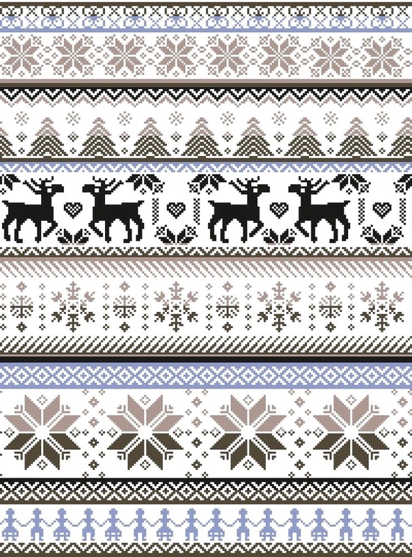 Фотообои на стену - в загородный дом, узор, олени, черно-бежевая