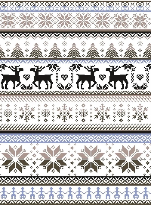 Фотообои и фрески на стену - в загородный дом, узор, олени, черно-бежевая