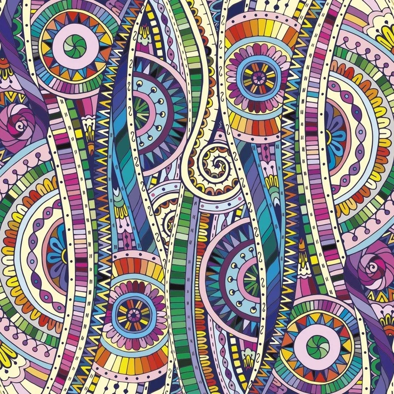 Фотообои на стену - в загородный дом, узор, разноцветные