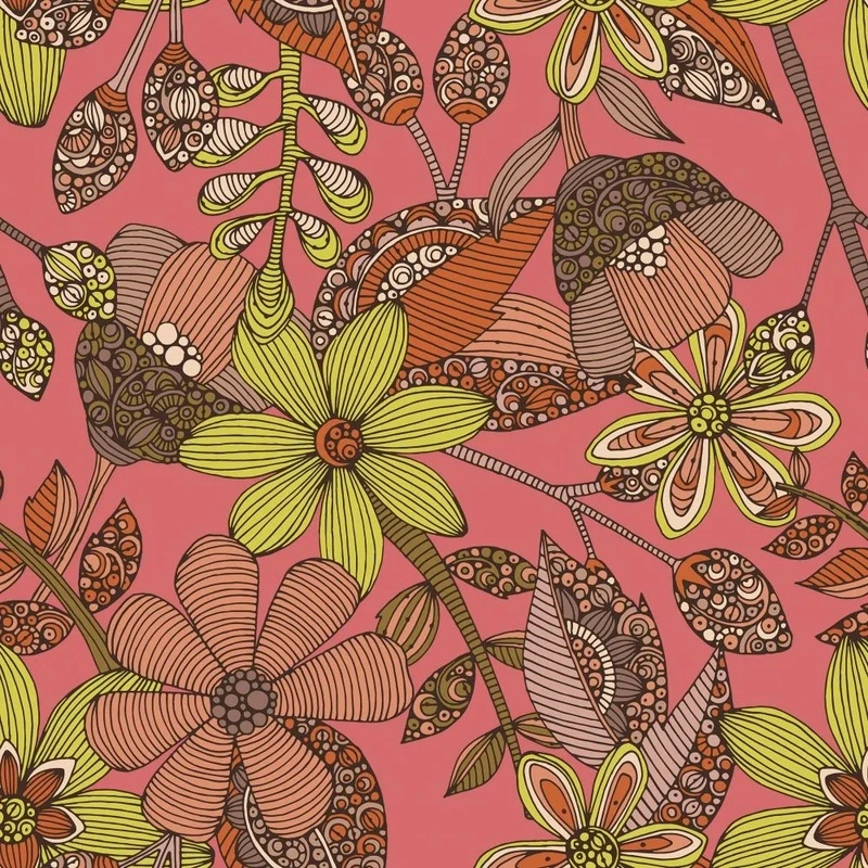 Фотообои и фрески на стену - в загородный дом, узор, розовая, салотовая