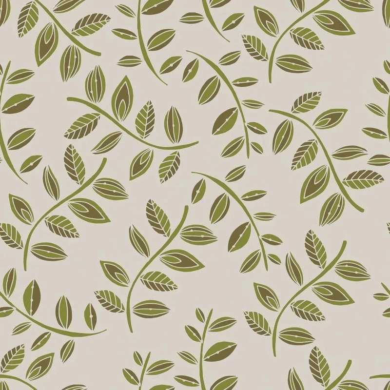 Фотообои на стену - в загородный дом, листья, ветки, зеленые