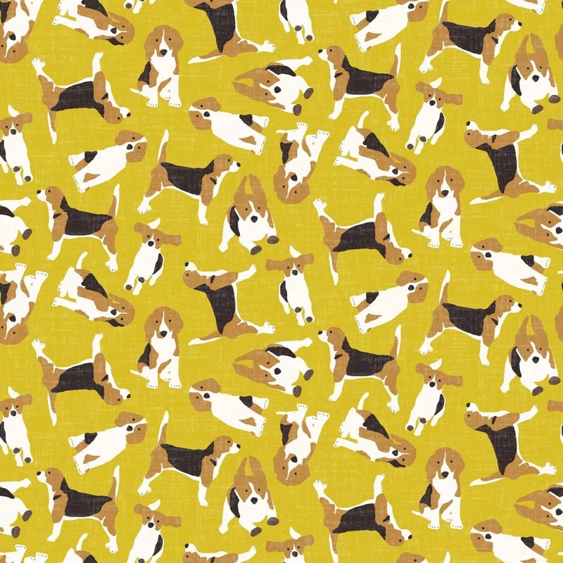 Фотообои и фрески на стену - в загородный дом, песики, собачки, горчичного цвета