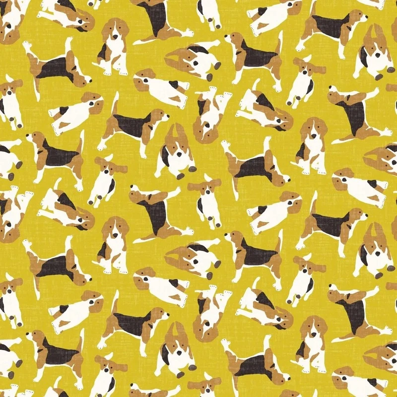 Фотообои на стену - в загородный дом, песики, собачки, горчичного цвета