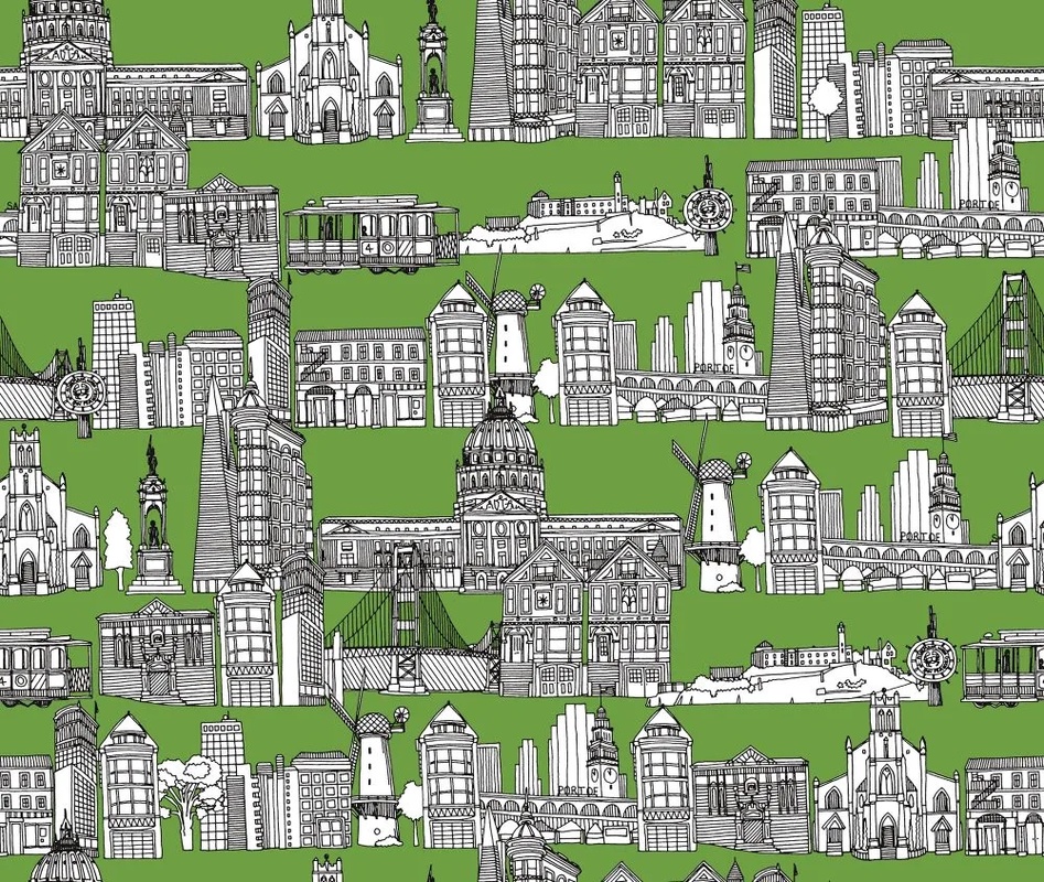 Фотообои на стену - в загородный дом, памятники архитектуры, бело-зеленая