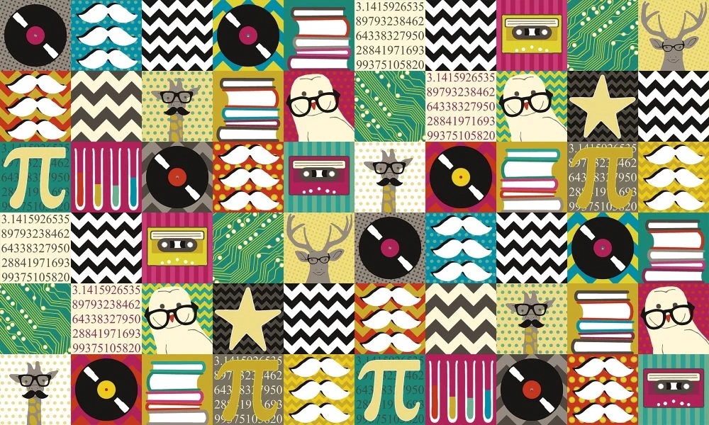 Фотообои и фрески на стену - в загородный дом, узор, цветная, жираф, олень