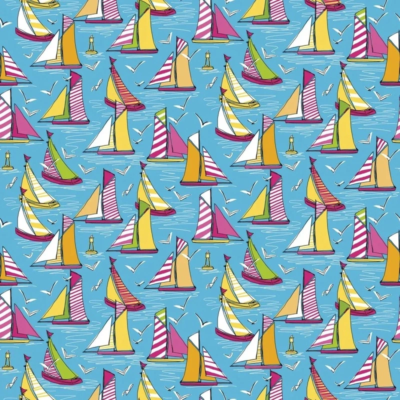 Фотообои и фрески на стену - в загородный дом, парусники, голубая