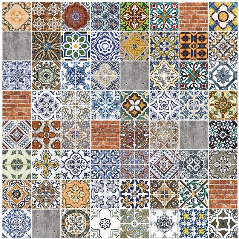 Фотообои и фрески на стену - в загородный дом, узор, мозаика, светло коричневая