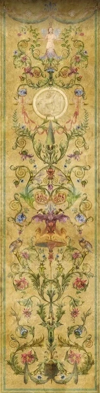 Фотообои на стену - классика, панели, узор, узкие, вертикальные, светло коричневая