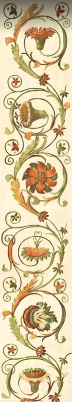 Фотообои и фрески на стену - классика, графика, панели, вертикальные, узкие, на бежевом фоне