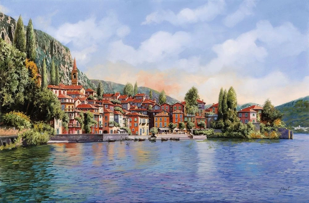 Фотообои на стену - пейзаж, морской, море, город на берегу