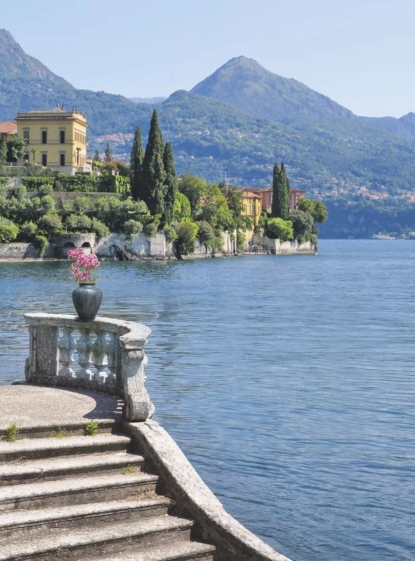 Фотообои на стену - пейзаж, морской, море, небо, лестница, горы, голубая