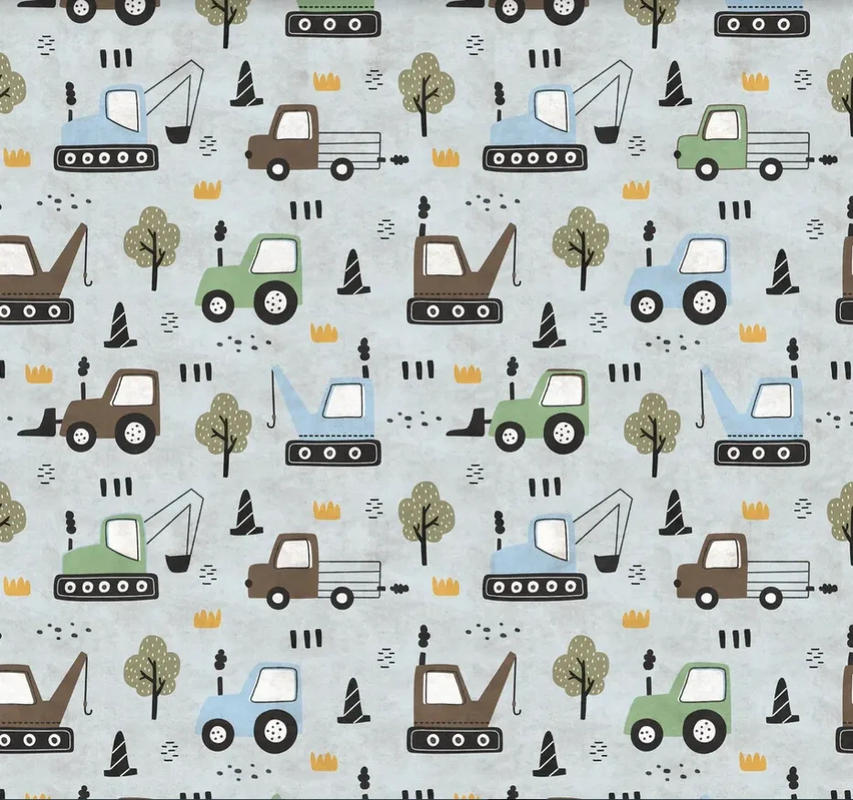 Фотообои и фрески на стену - в детскую комнату, машинки, трактор, экскаватор