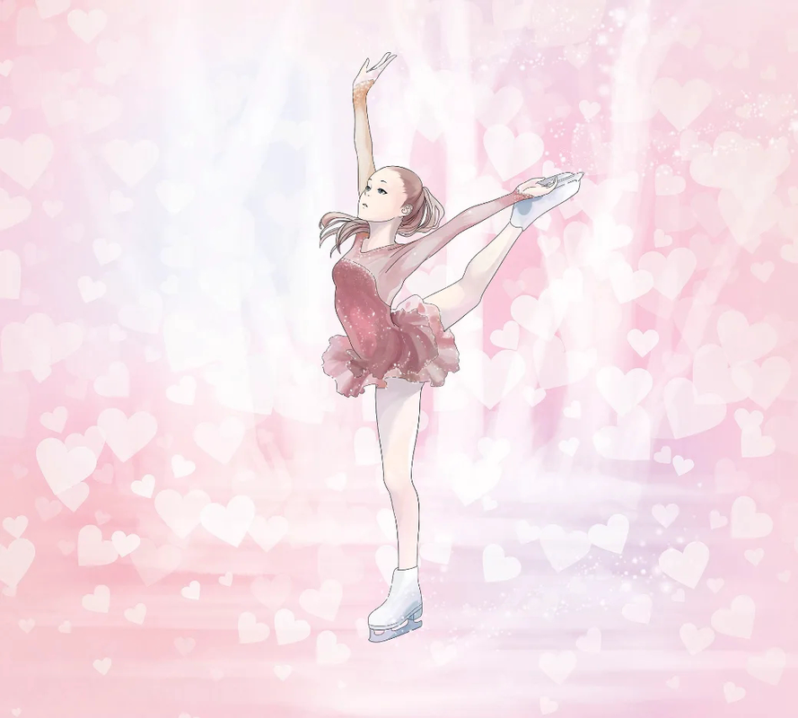 Фотообои на стену - в детскую комнату, в комнату девочке, фигуристка, розовая