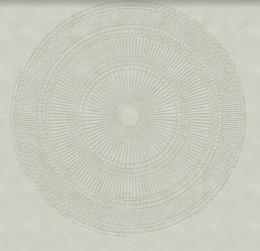 Фотообои на стену - 3д, круг, узор, серо-бежевая