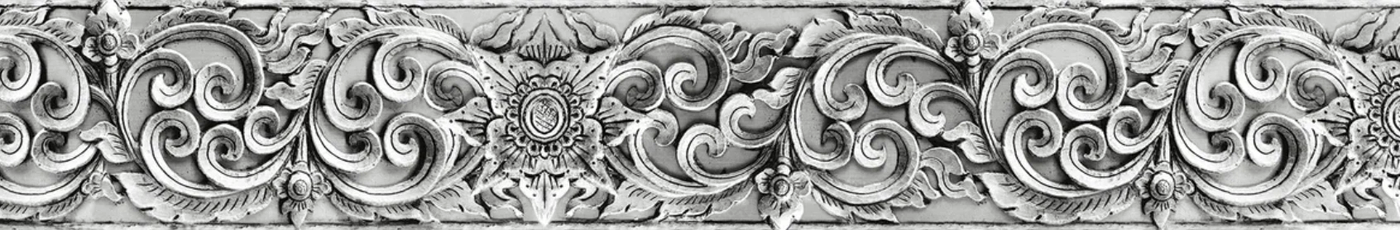 Фотообои и фрески на стену - 3д, черно-белые, орнамент, узкие