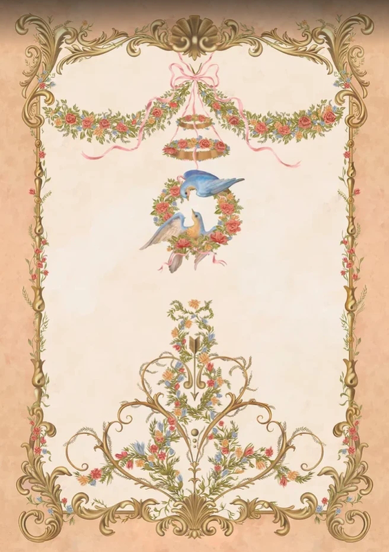 Фотообои и фрески на стену - графика, узор, бежевая, зеленая, вертикальные