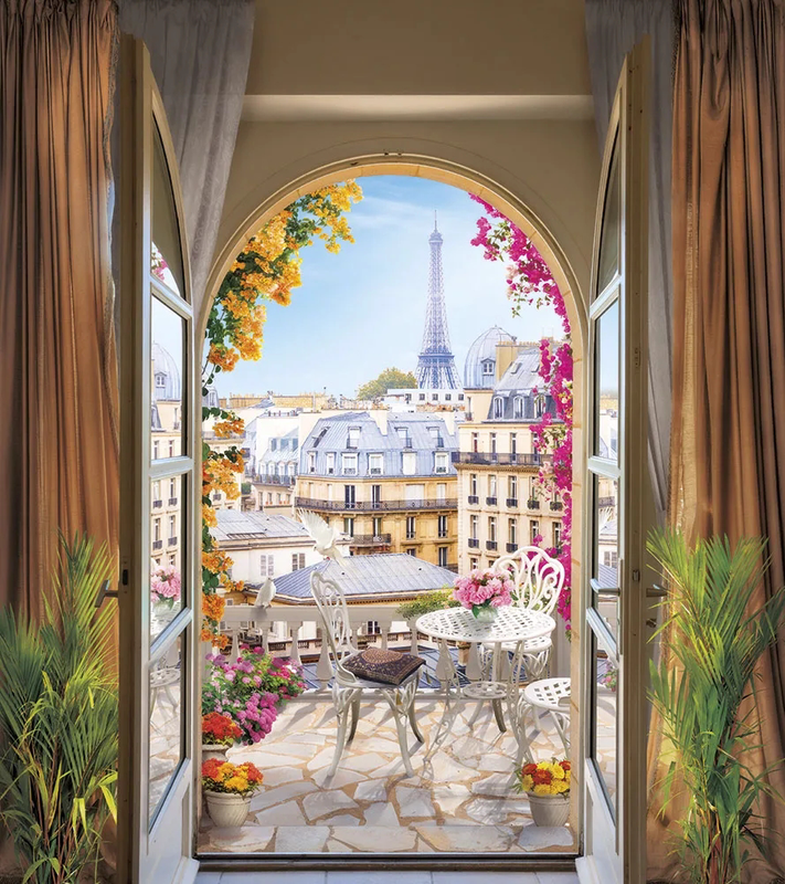 Фотообои и фрески на стену - арка, париж, эйфелева башня