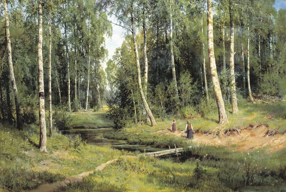 Фотообои и фрески на стену - пейзаж, лес, зеленые, тропинка в лесу, русская природа