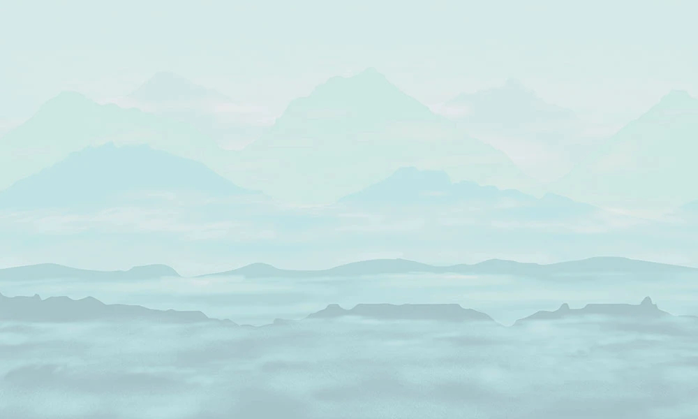 Фотообои и фрески на стену - пейзаж, горы, светлые, голубая