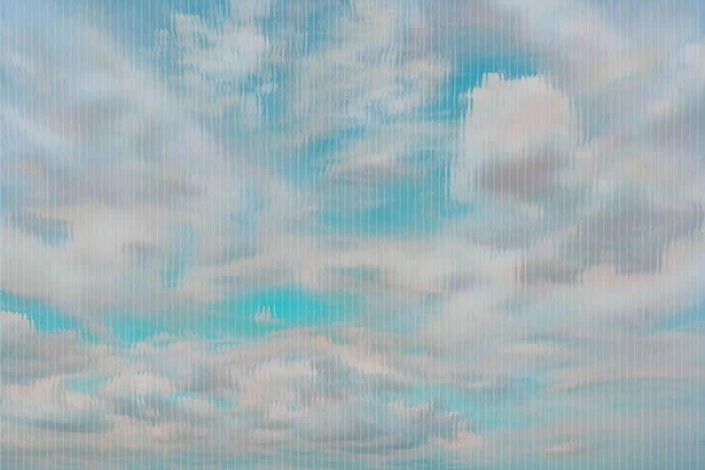 Фотообои и фрески на стену - в загородный дом, небо, облака, бело-бирюзовая