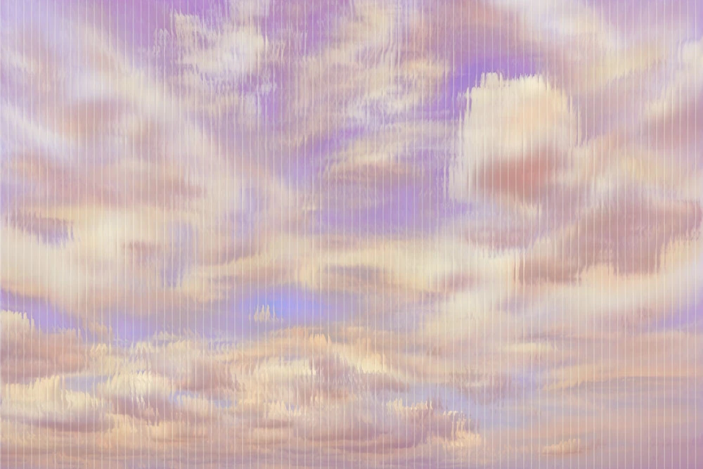 Фотообои и фрески на стену - в загородный дом, небо, облака, бело-сиреневая