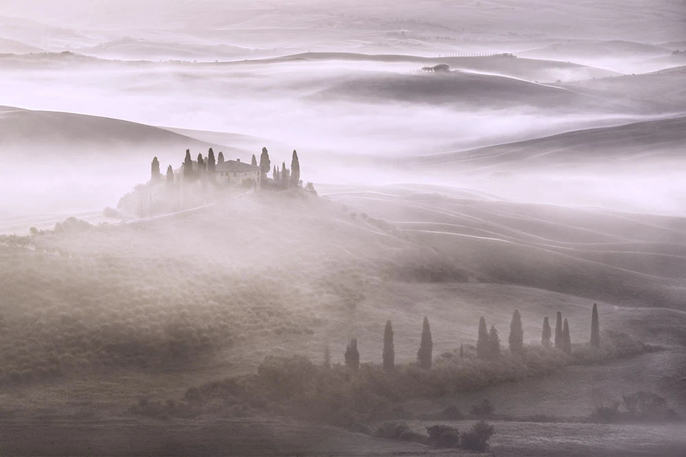 Фотообои на стену - пейзаж, горы, серо-коричневые, сиреневые