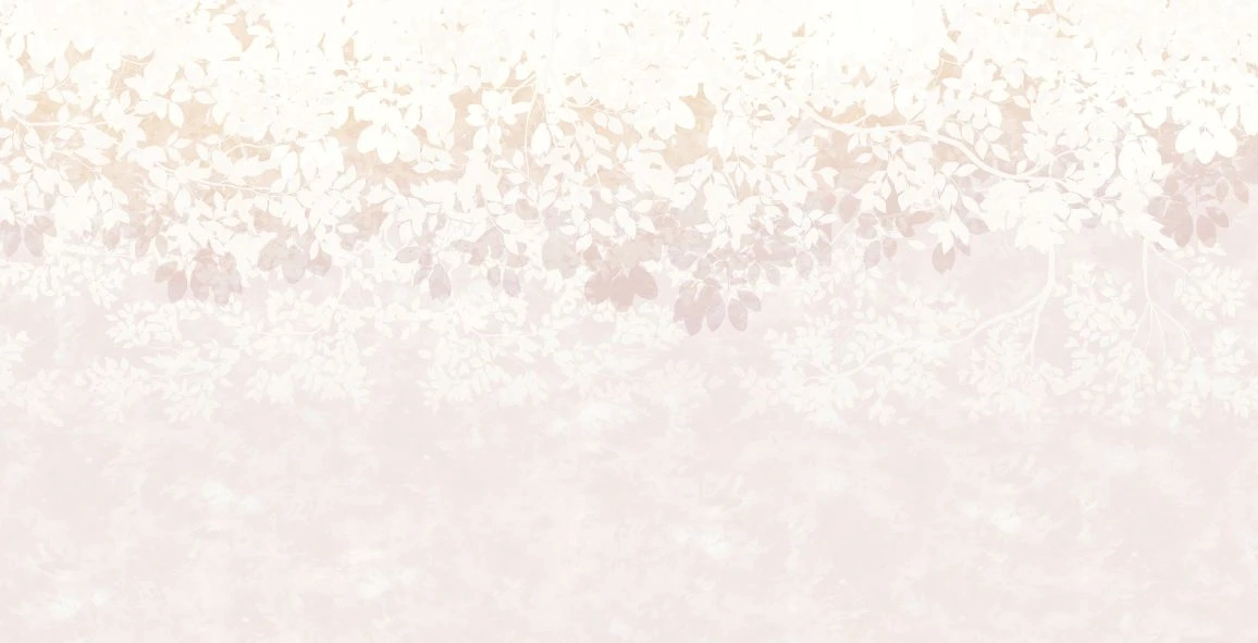 Фотообои на стену - графика, ветки, листья, светлые, бежевые