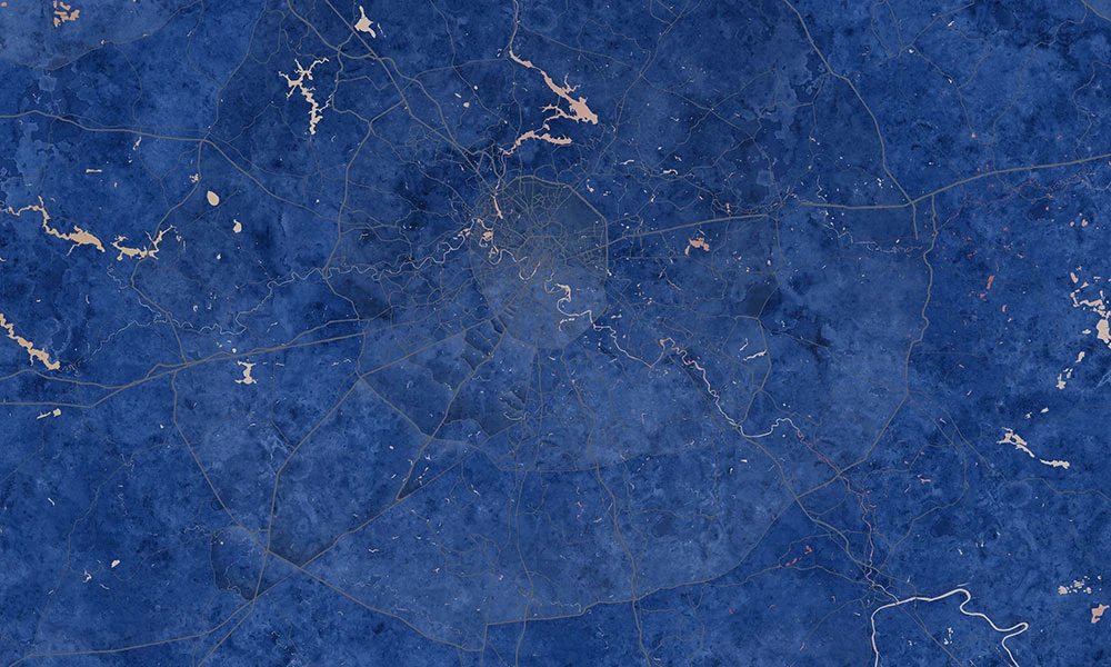 Фотообои на стену - графика, текстура мрамора, под мрамор, ярко синяя