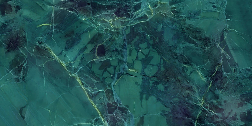 Фотообои на стену - в ванную комнату, под мрамор, темно зеленая, с белыми линиями