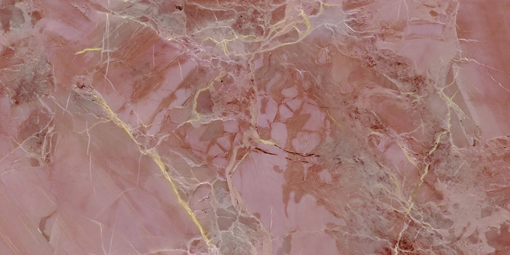 Фотообои и фрески на стену - в ванную комнату, под мрамор, серо-розовая, с желтыми линиями