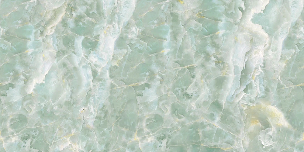 Фотообои на стену - в ванную комнату, под мрамор, светло салатовая