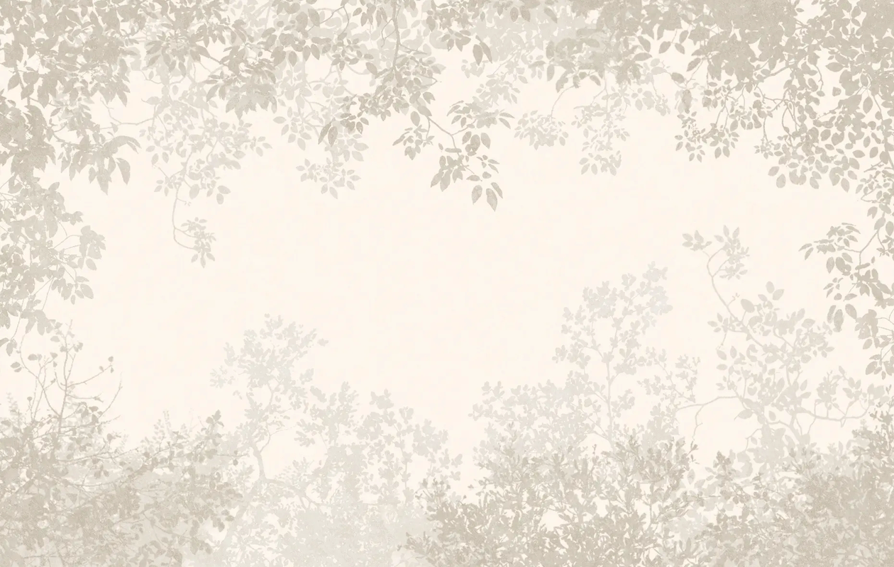 Фотообои на стену - графика, бежевые, ветки, листья, листья на стену, трава, травы, лес