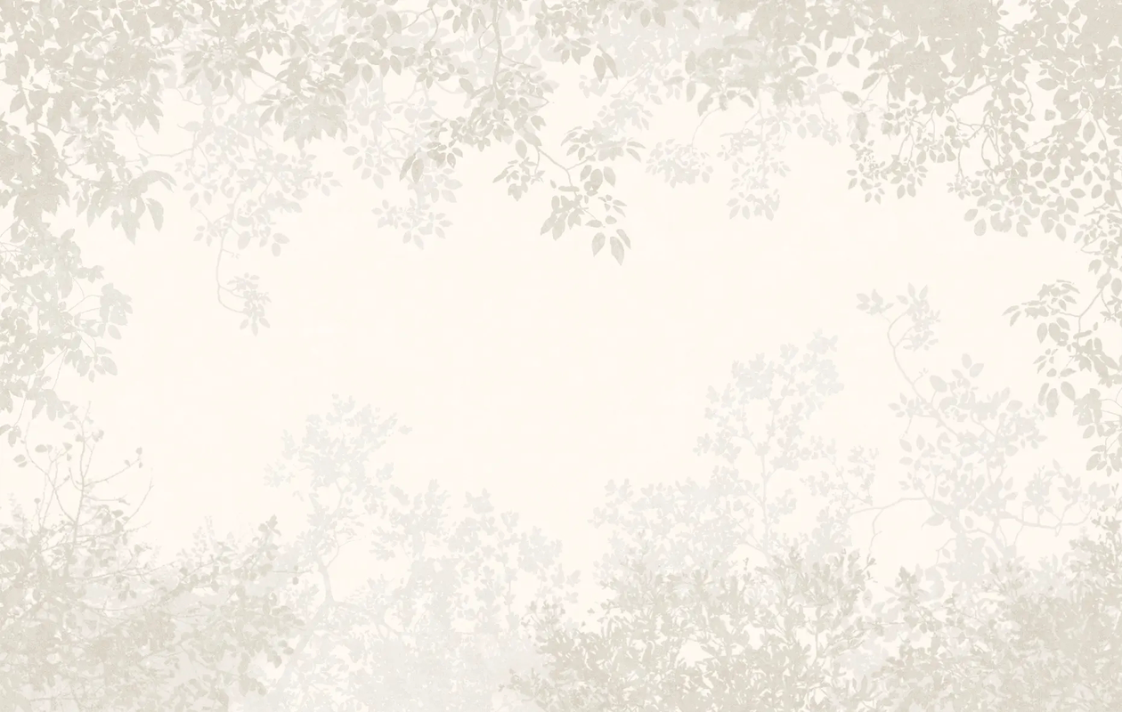 Фотообои на стену - графика, бежевые, ветки, листья, листья на стену, трава, травы, лес, ветки деревьев