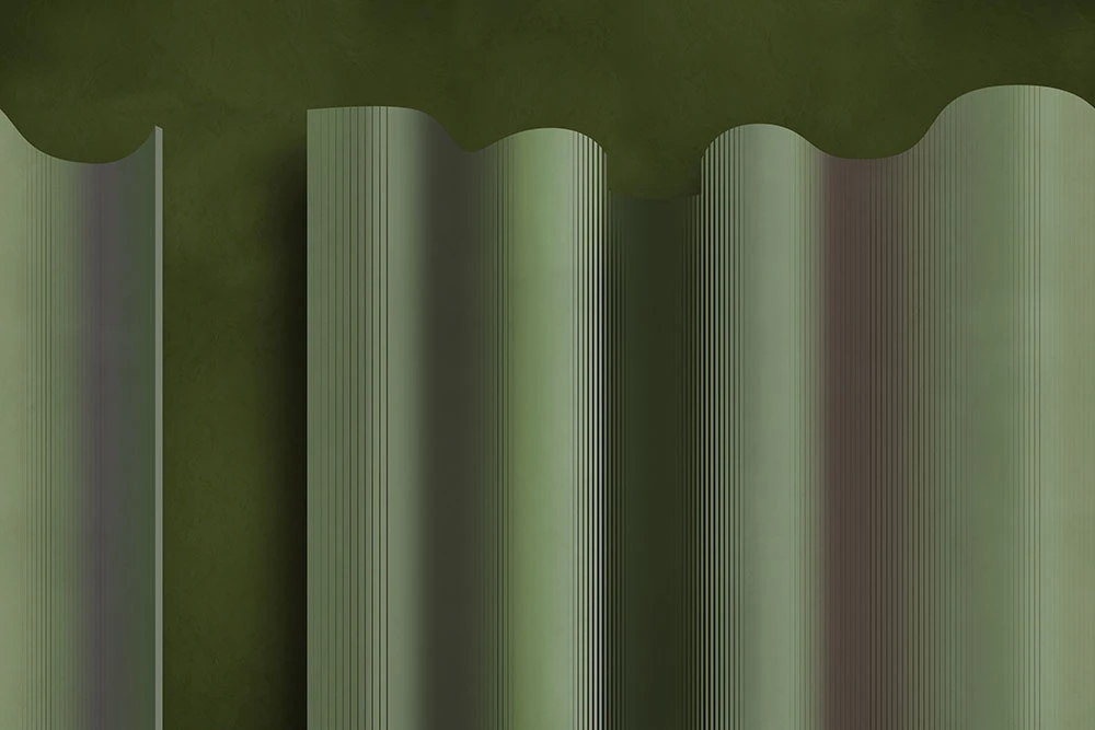 Фотообои и фрески на стену - геометрия, коричнево-зеленая