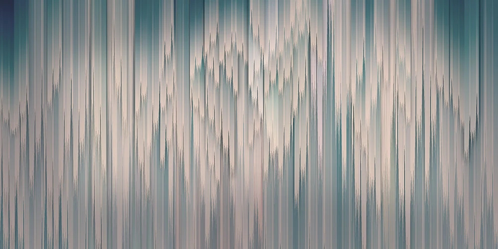 Фотообои и фрески на стену - абстракция, бирюзово-бежевая, вертикальные полосы