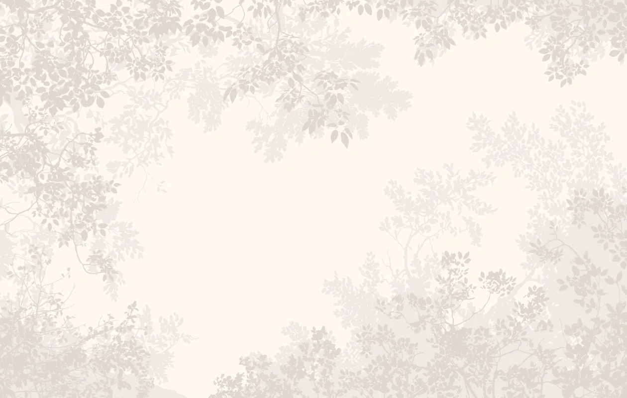 Фотообои на стену - графика, бежевые, ветки, листья, листья на стену, с ветками, с листьями, светлые