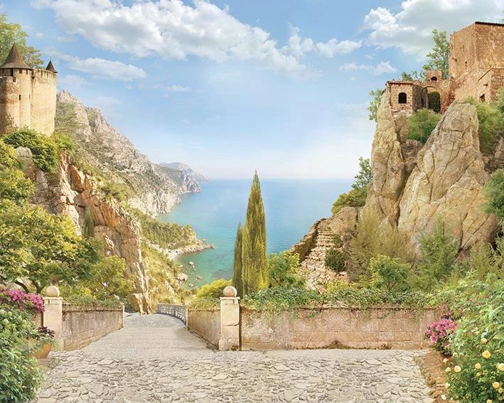 Фотообои и фрески на стену - пейзаж, с морем, светлый