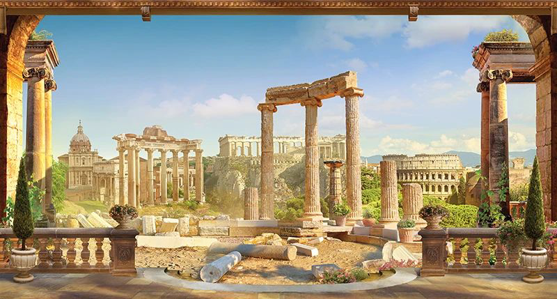 Фотообои и фрески на стену - пейзаж, старинный
