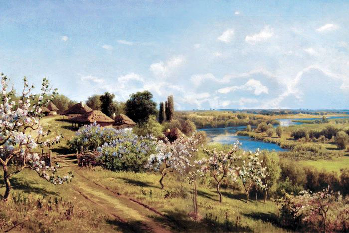 Фотообои и фрески на стену - пейзаж, река, дорога