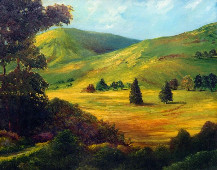Фотообои и фрески на стену - пейзаж, горы, восход