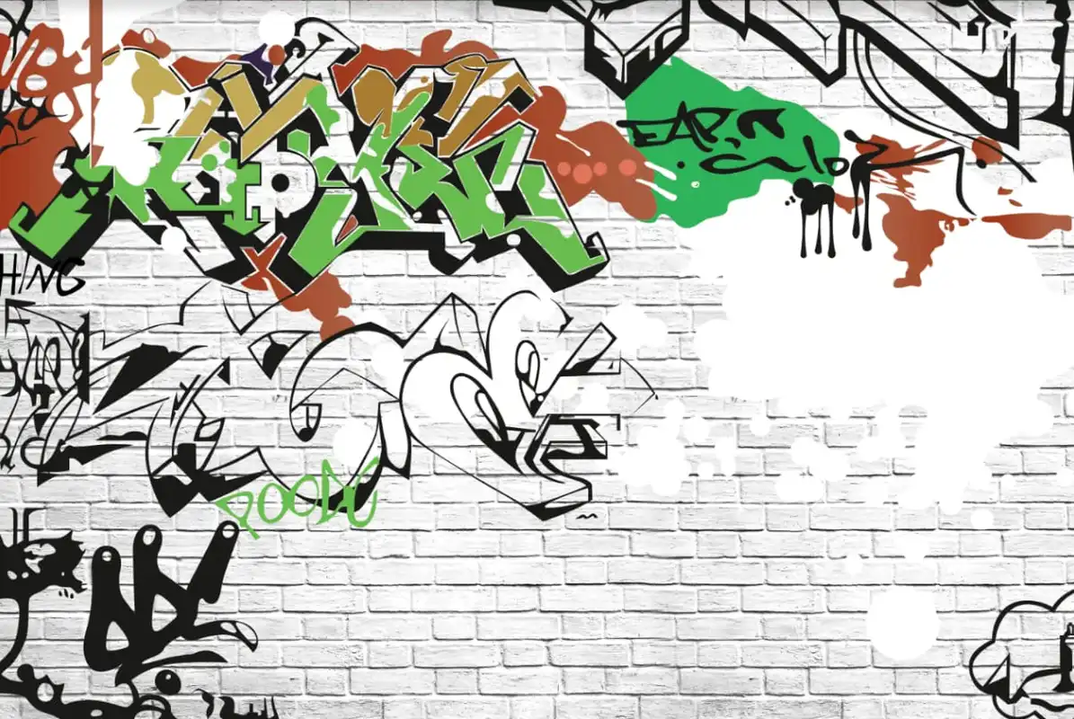 Фотообои и фрески на стену - большие, яркие, по размерам, картинки, зеленые, в детскую комнату, флизелиновые, на стену граффити, для подростка, бесшовные, граффити, подростковые, граффити для подростков, для стен граффити, в стиле граффити, подростку, для подростковой комнаты