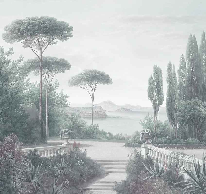 Фотообои и фрески на стену - пейзаж, новинки, лес, пейзаж с соснами, парк с соснами, лес вода обои, лес изумрудного цвета, лес в хорошем качестве