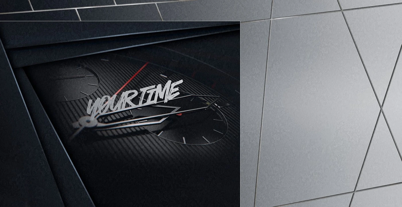 Фотообои на стену - наши работы, часы, на черном фоне