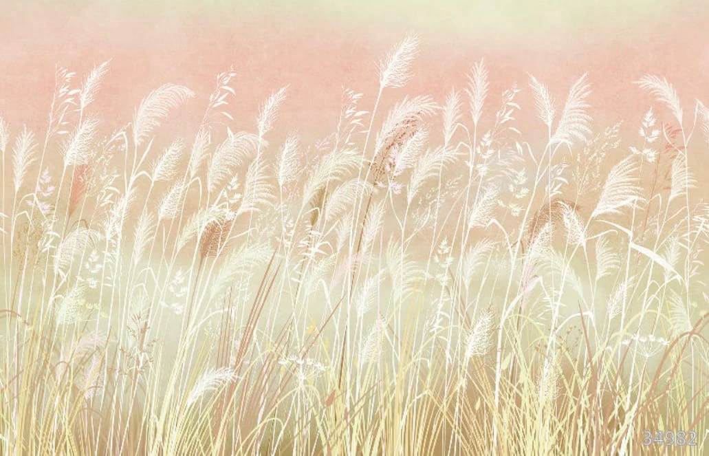 Фотообои на стену - в загородный дом, поле, колосья, желтые