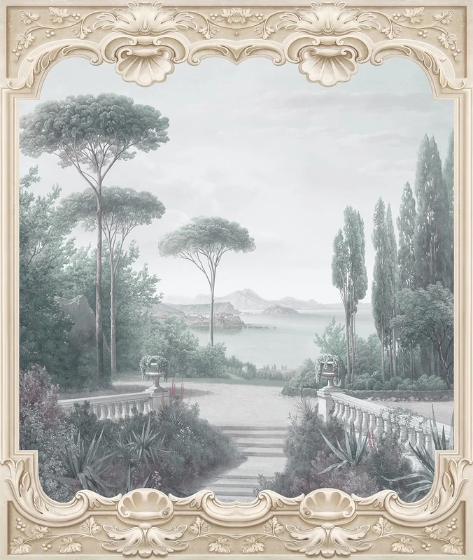 Фотообои на стену - наши работы, в ресторан, новинки, пейзажи, голубые, с деревьями, 3д