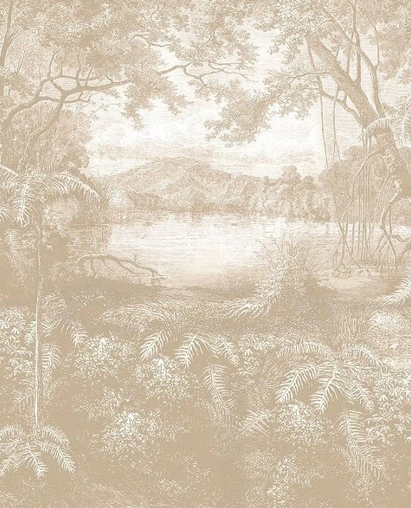 Фотообои и фрески на стену - светло коричневые, пейзаж, 3д, лес