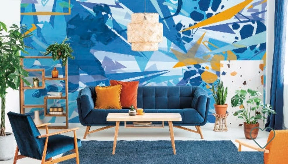 Фотообои на стену - в детскую комнату, темно синие, хоккейная тема